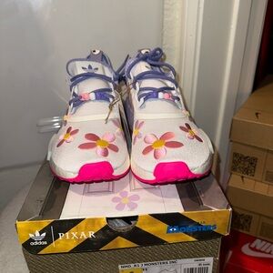 Adidas Kids Floral Sneakers - Pink and White